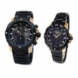 Alexandre Christie AC 6410 Rosegold Black Chain Couple